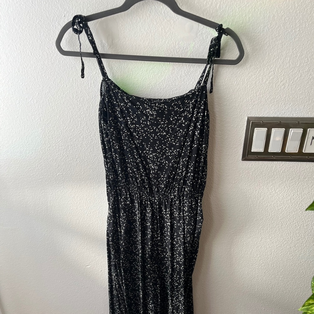 Gap Large Black and White Patterned Wide Leg Jumpsuit